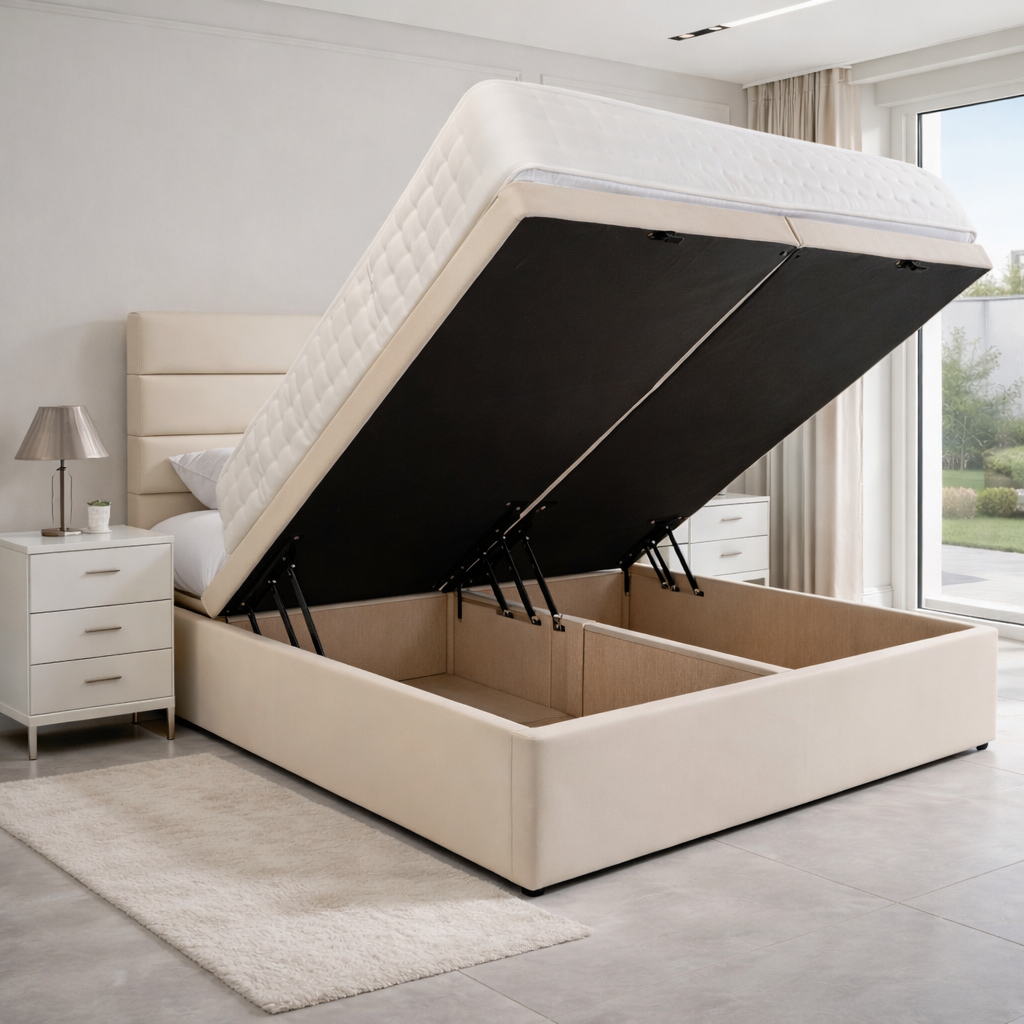 2026 Dartford Fabric Bed Frame with Optional Lift Up Ottoman Storage - Nimbus Beds