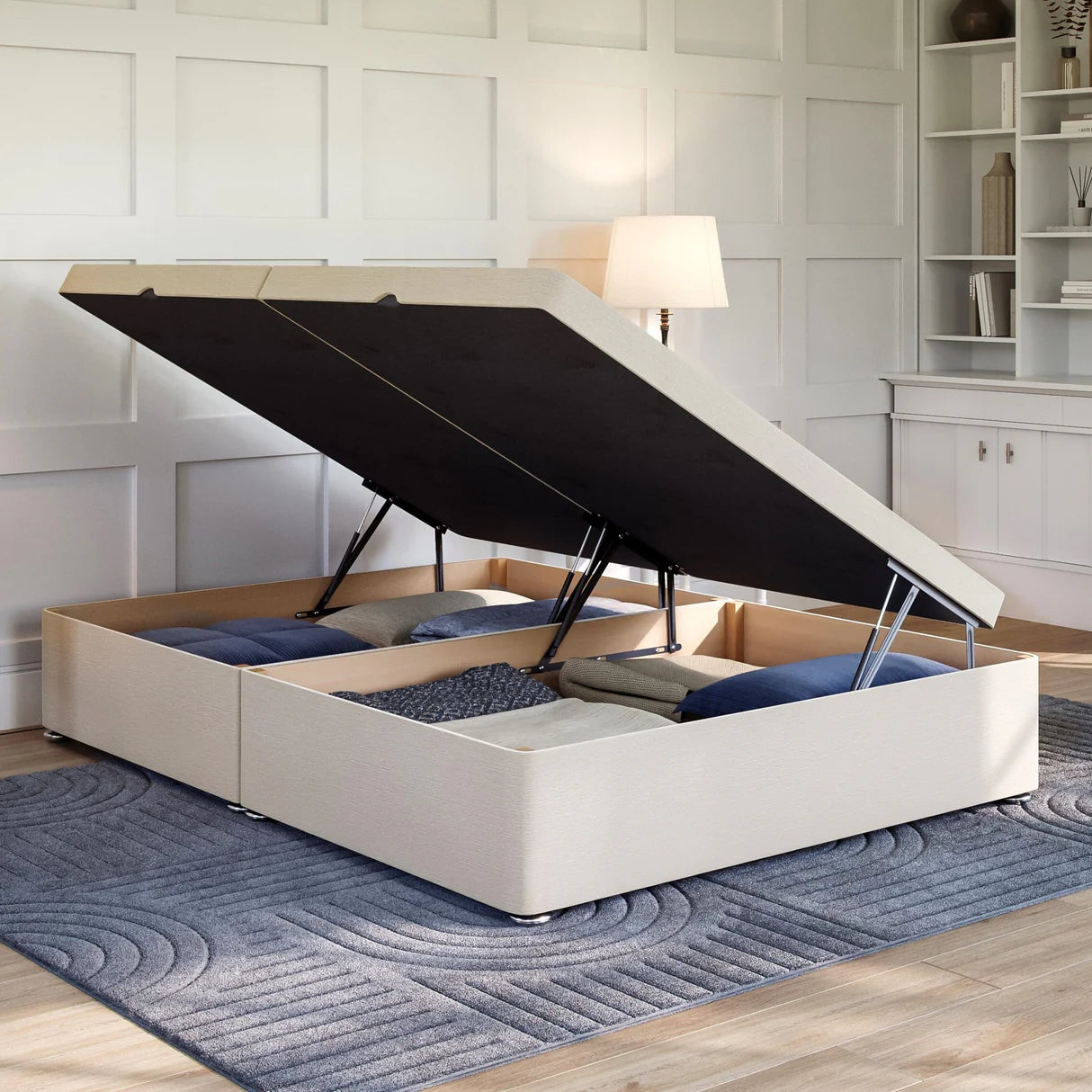 2026 Luxury Gas Lift Ottoman Storage Bed Lift up Divan Base - Nimbus Beds