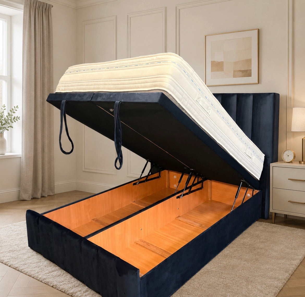 2026 Louis Ottoman Divan with Matching Headboard & Footboard (Side or Bottom lift)