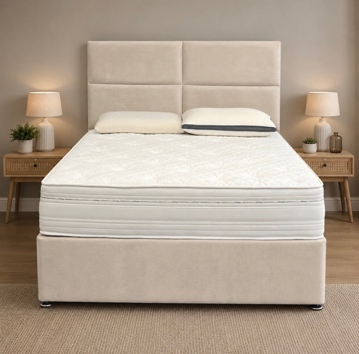 2026 Emma Panelled Storage divan Bed with Optional Drawers