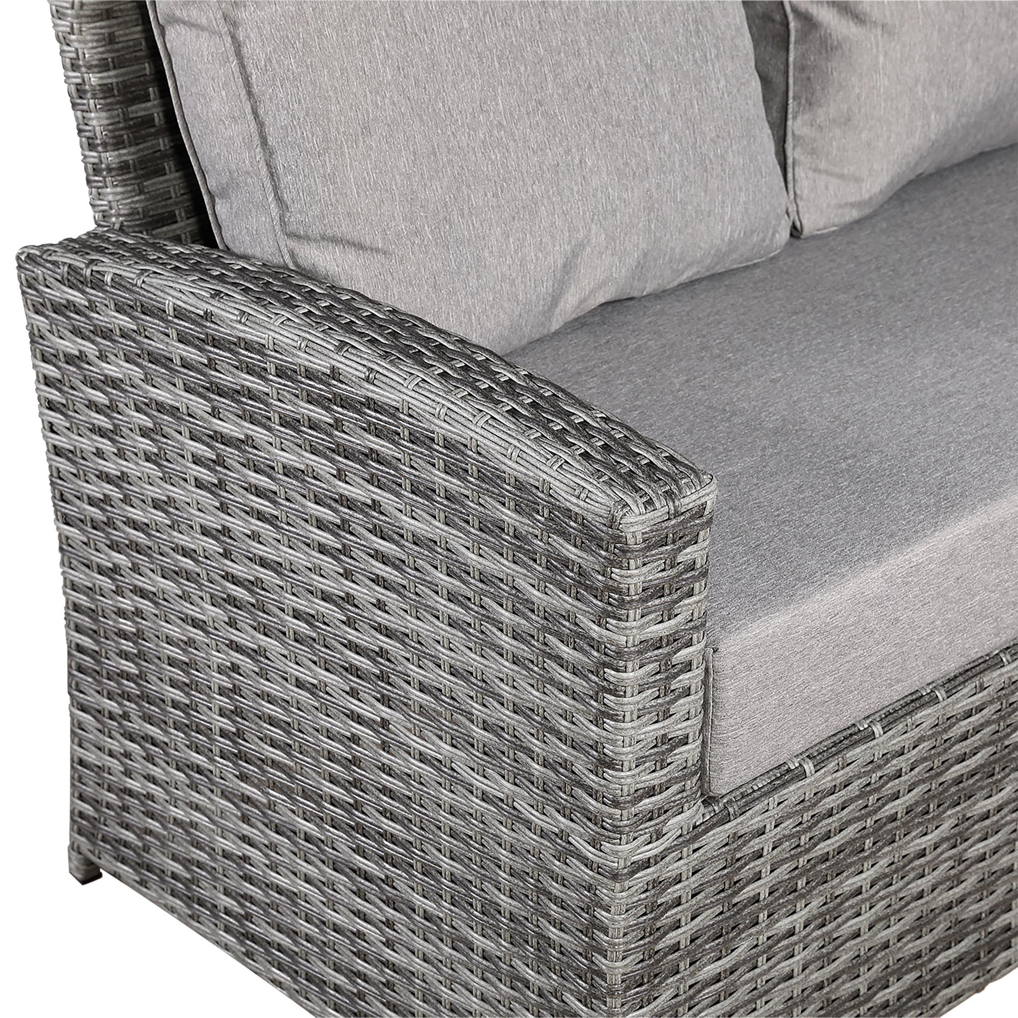 2026 Lorrento Large Corner Dining Set with Rising Table in Grey (Left Hand) - Nimbus Beds