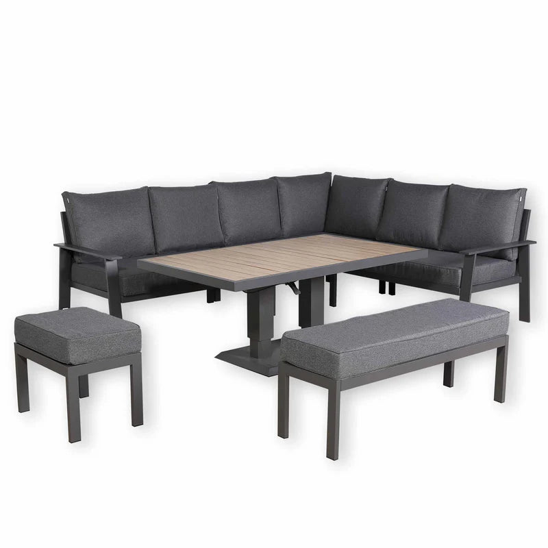 2026 Marbella Large Corner Dining Set with Rising Table (Right Hand) - Nimbus Beds