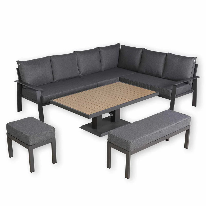 2026 Marbella Large Corner Dining Set with Rising Table (Right Hand) - Nimbus Beds