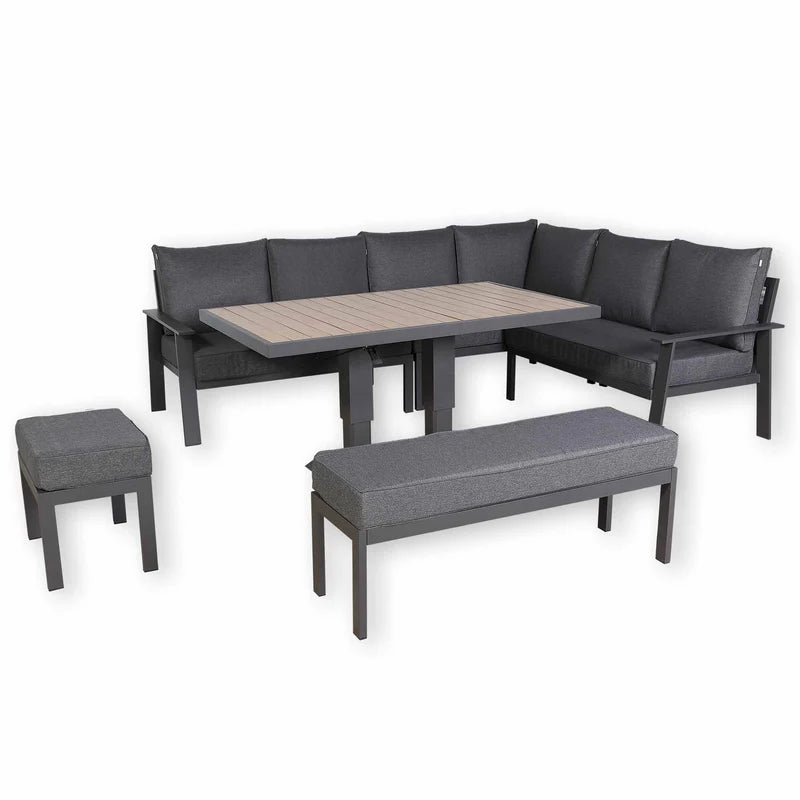 2026 Marbella Large Corner Dining Set with Rising Table (Right Hand) - Nimbus Beds