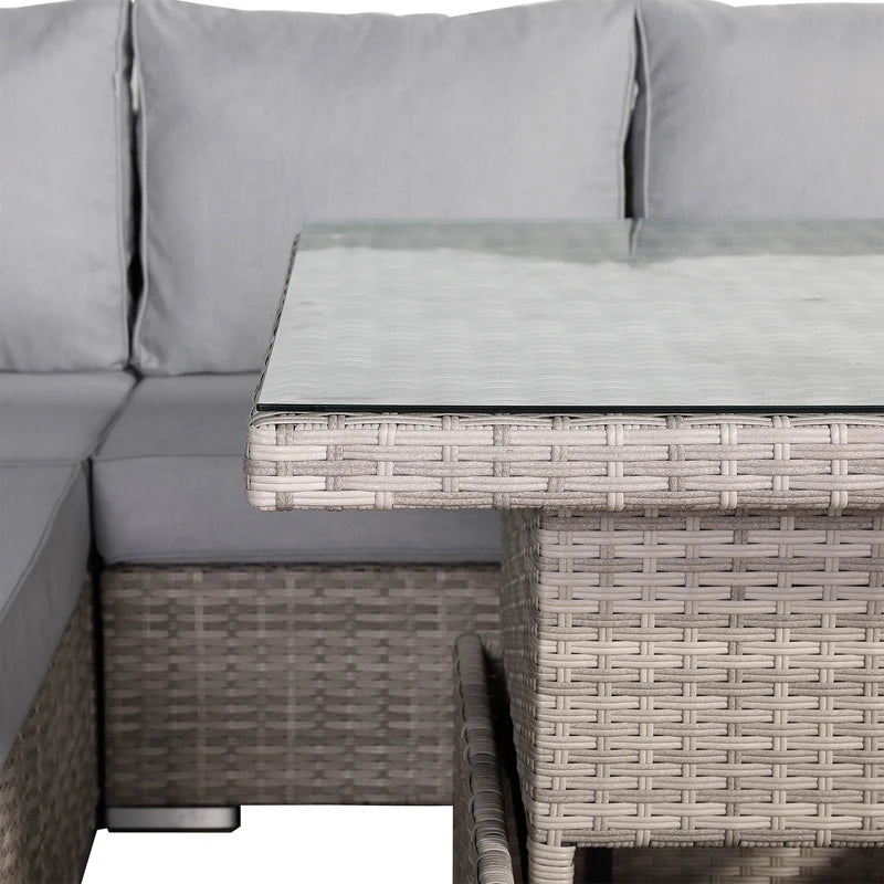 2026 Torini Square Dining Outdoor Garden Set with Rising Table - Nimbus Beds