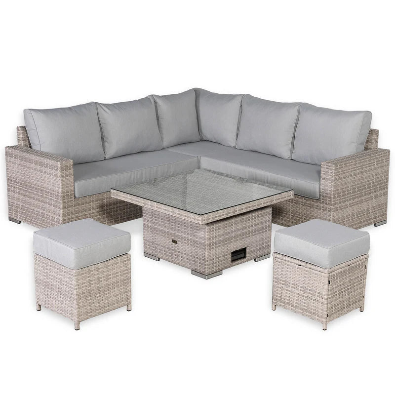 2026 Torini Square Dining Outdoor Garden Set with Rising Table - Nimbus Beds