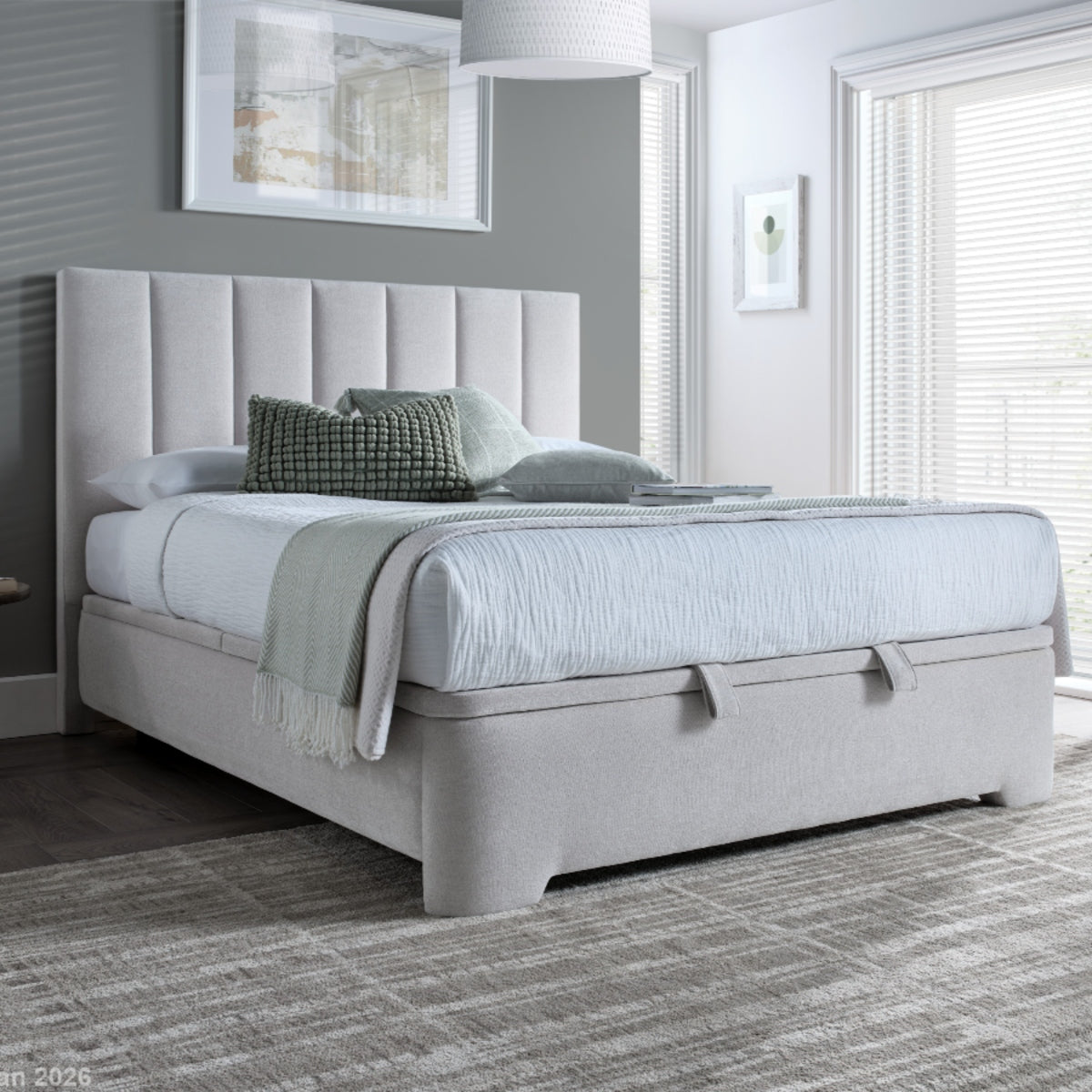 2026 Malcolm Ottoman Storage Bed in Masket Clay