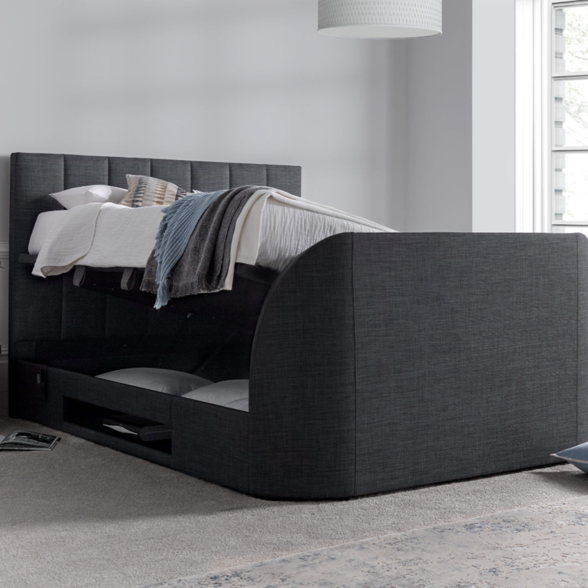 2026 MASIE TV Ottoman Storage Bed in Slate