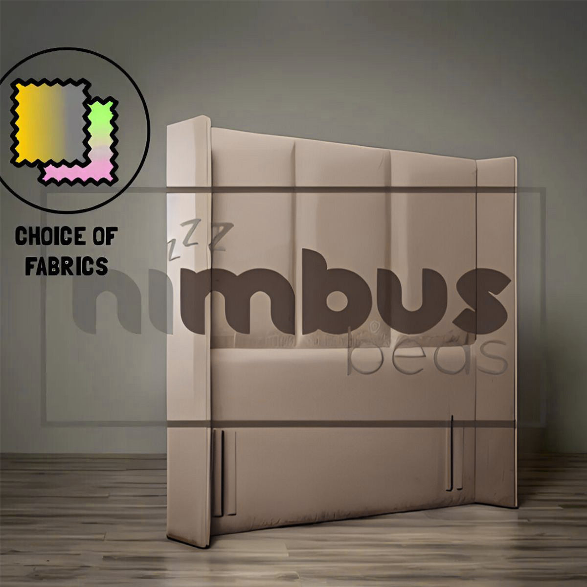 Floor Standing 3 Panel Winged Headboard - Nimbus Beds