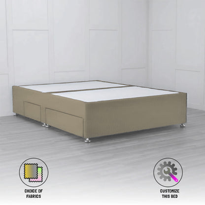 2 Drawers Padded Divan Bed Base - Nimbus Beds