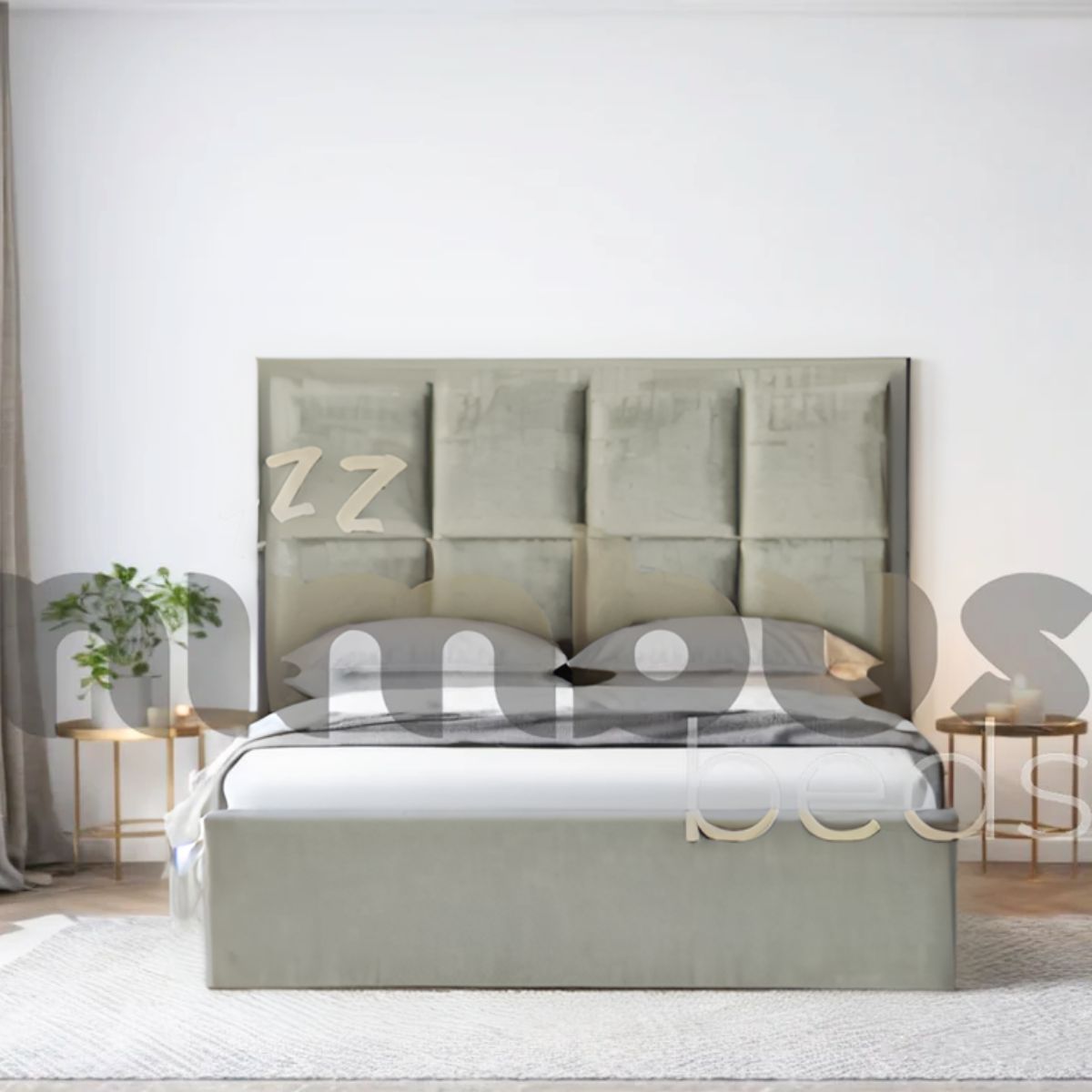 Eight Square Panel Bed Frame