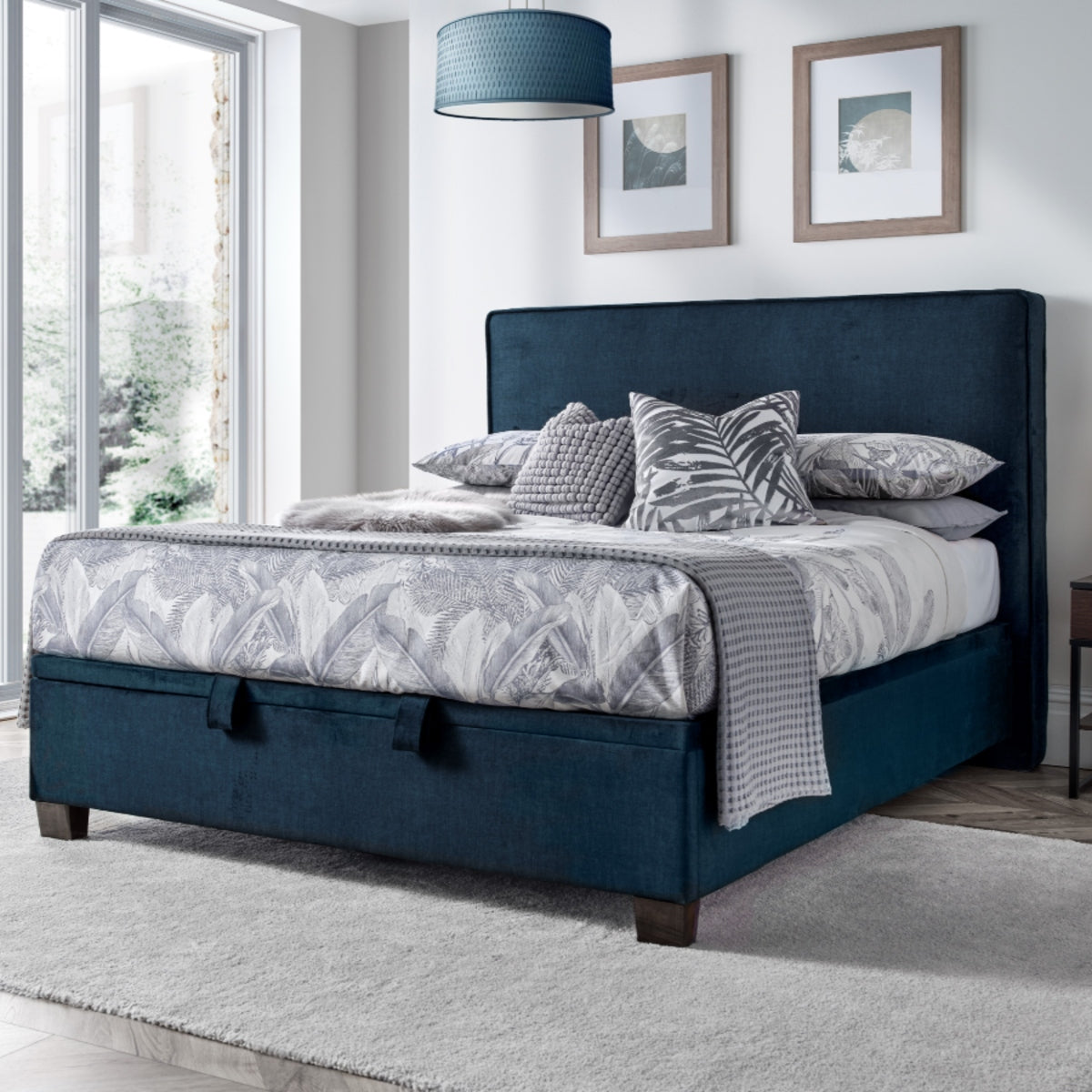 2026 Noreen Ottoman Storage Bed in Blue