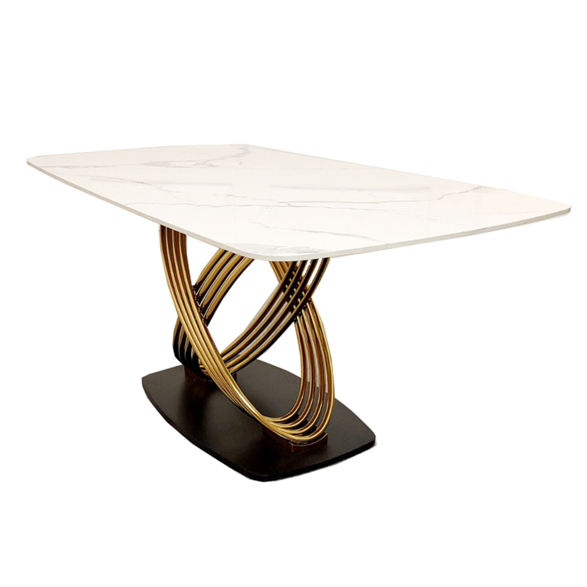 2026 Orion Gold 1.8 Dining Table with Polar White Sintered Stone Top