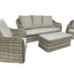 Toledo - Grey Rattan 3 Seater Sofa & 2 Chairs set with Coffee Table