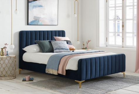 Clyde Bed Frame in Midnight Blue - Nimbus Beds
