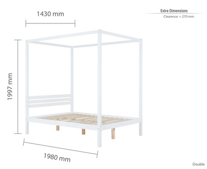 Modern 4-Poster Bed White - Nimbus Beds