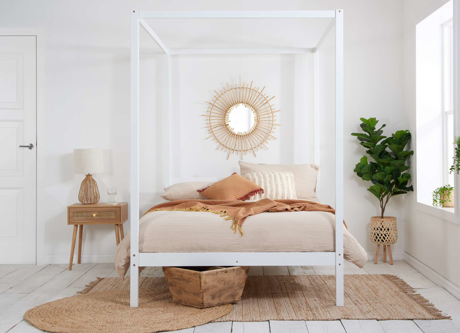 Modern 4-Poster Bed White - Nimbus Beds