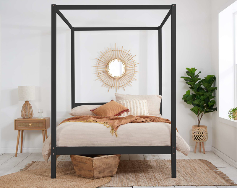 Modern 4-Poster Bed Black - Nimbus Beds