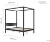 Modern 4-Poster Bed Black - Nimbus Beds