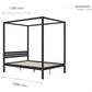 Modern 4-Poster Bed Black - Nimbus Beds