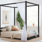 Modern LOW 4-Poster Bed Black - Nimbus Beds
