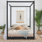 Modern LOW 4-Poster Bed Black - Nimbus Beds