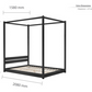 Modern LOW 4-Poster Bed Black - Nimbus Beds