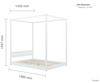 Modern LOW 4-Poster Bed White - Nimbus Beds