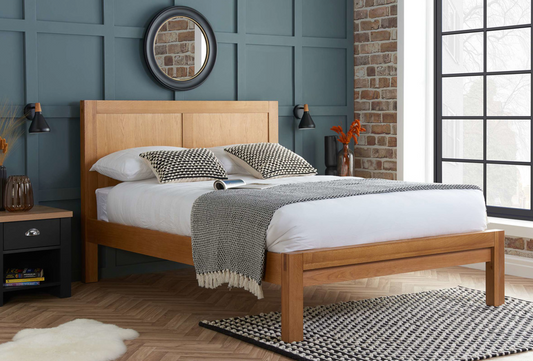 Panelled OAK Low Footend Bed - Nimbus Beds