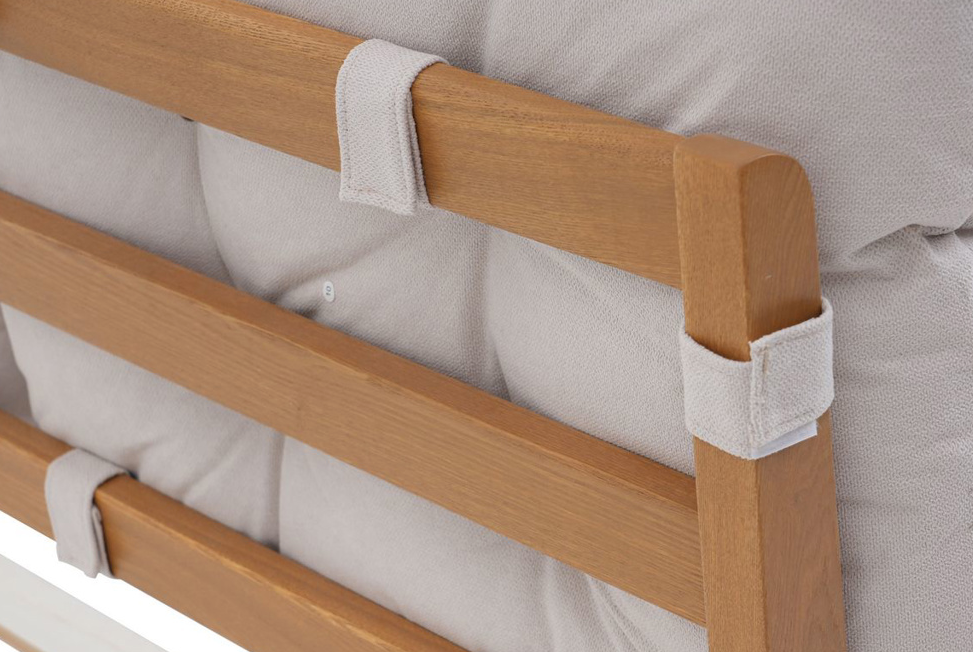 Pillow Back Bed TUFTED WHITE+Oak Effect - Nimbus Beds