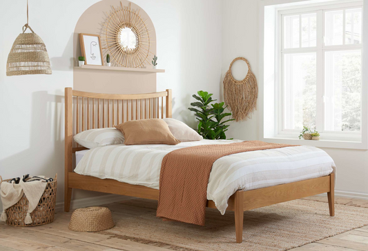 Spindle OAK Low Footend Bed - Nimbus Beds