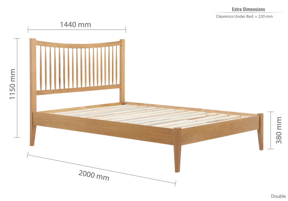 Spindle OAK Low Footend Bed - Nimbus Beds