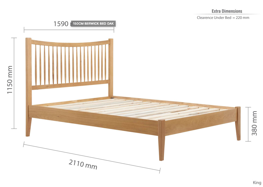 Spindle OAK Low Footend Bed - Nimbus Beds