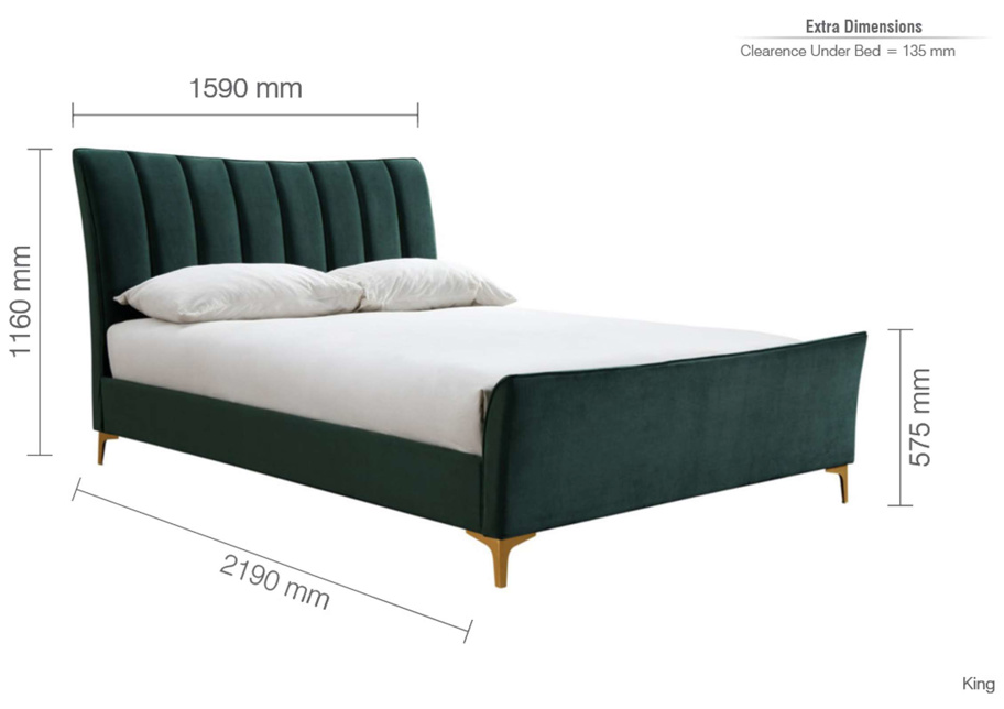The Elegance PLUSH GREEN+Gold Feet - Nimbus Beds