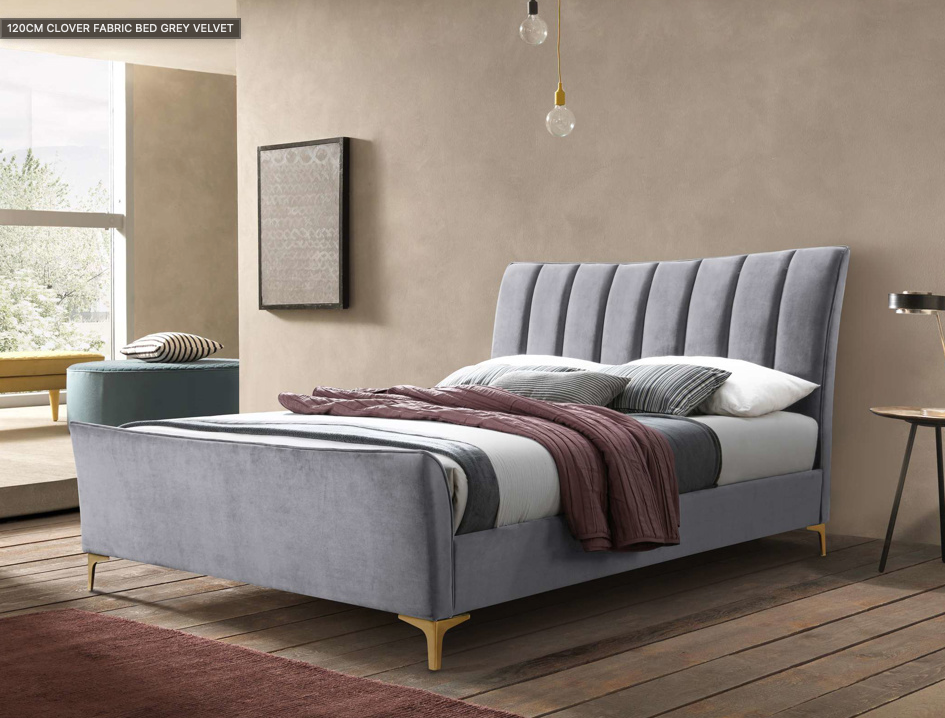The Elegance Plush Grey+Gold Feet - Nimbus Beds