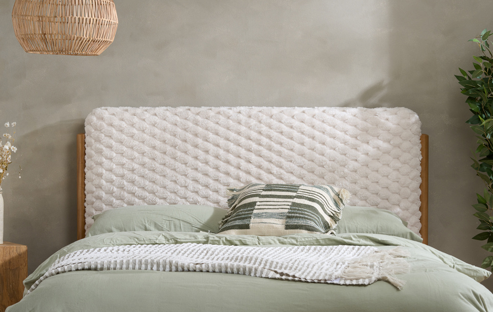 The Fluffy Bed WHITE Faux Fur+Oak Effect - Nimbus Beds