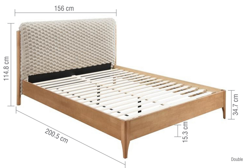 The Fluffy Bed WHITE Faux Fur+Oak Effect - Nimbus Beds