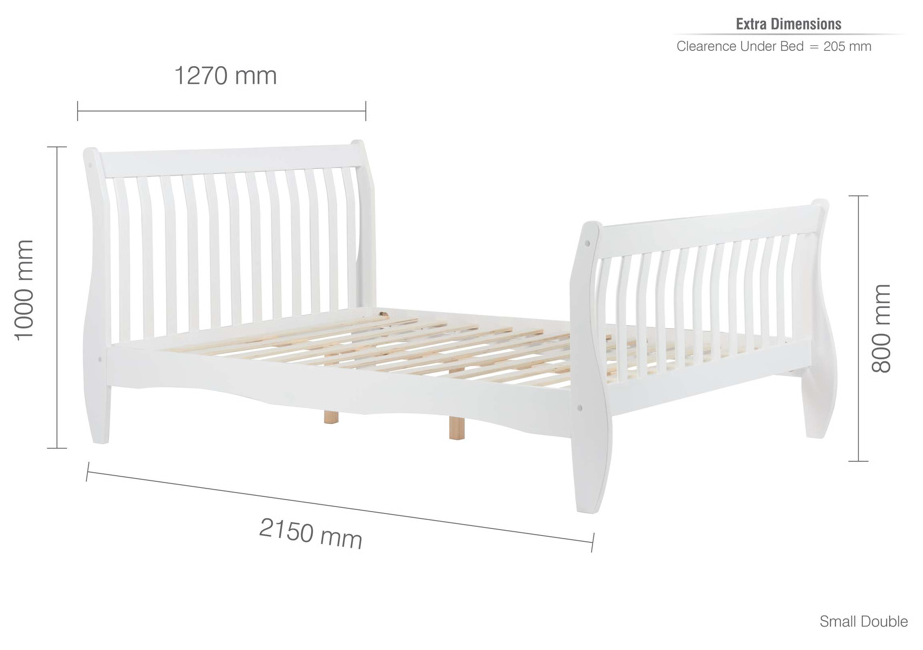 WHITE Wooden Sleigh Bed - Nimbus Beds