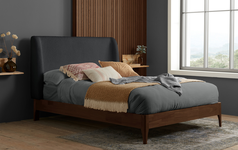 Zanden Bed Grey+Walnut - Nimbus Beds