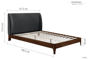Zanden Bed Grey+Walnut - Nimbus Beds