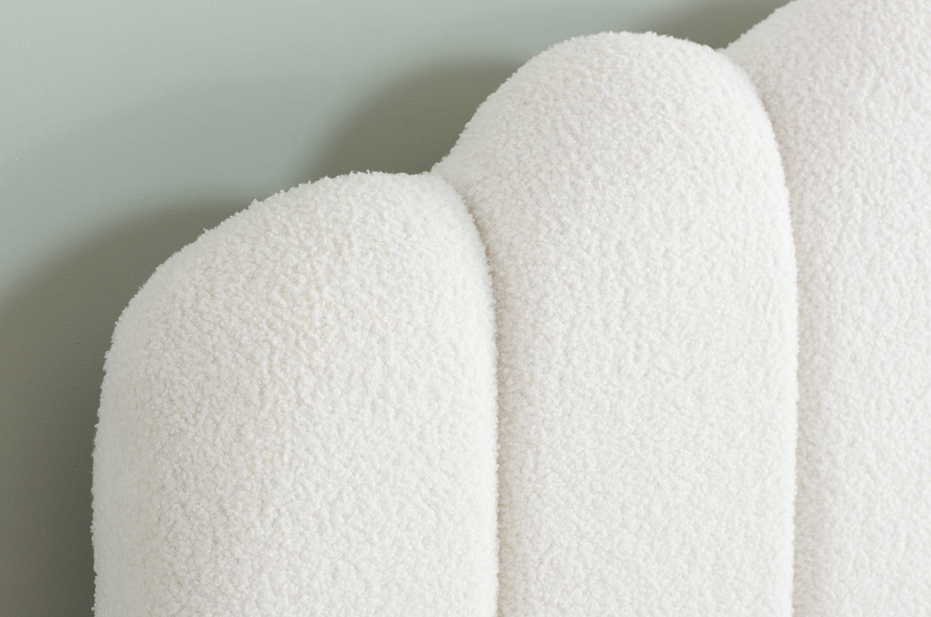 Aruba OTTOMAN Bed WHITE (Boucle) Teddy Bear Fabric - Nimbus Beds