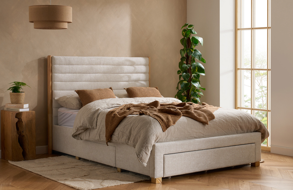 Bella Bed with Drawers Grey+Natural - Nimbus Beds