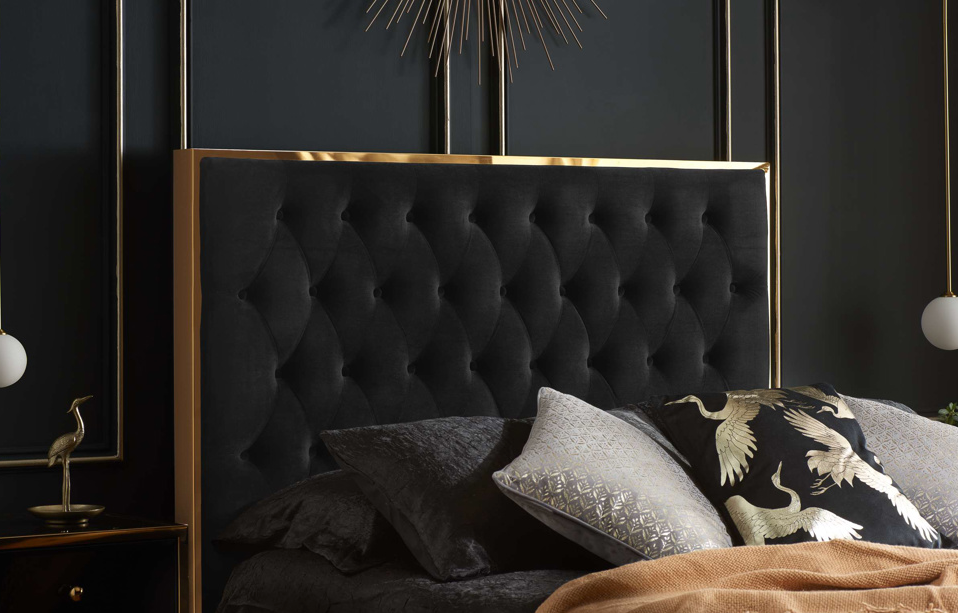 Carys Bed BLACK+Luxury Gold Trim - Nimbus Beds