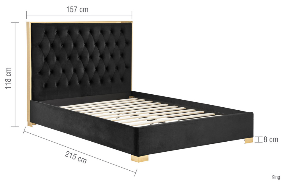 Carys Bed BLACK+Luxury Gold Trim - Nimbus Beds