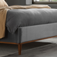 'Jackie O' Velvet Bed Plush Grey+Walnut frame - Nimbus Beds