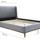 'Jackie O' Velvet Bed Plush Grey+Walnut frame - Nimbus Beds