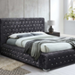 Emperor Bed BLACK Crushed Velvet+Silver Feet - Nimbus Beds