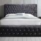 Emperor Bed BLACK Crushed Velvet+Silver Feet - Nimbus Beds