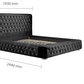 Emperor Bed BLACK Crushed Velvet+Silver Feet - Nimbus Beds