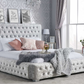 Emperor Bed STEEL Crushed Velvet+Silver Feet - Nimbus Beds